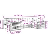  Set vanjskih sofa 6 kom. Prirodna i bež Čvrsto drvo akacije 325 x 172,5 x 73 cm | Shoptok.si