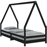  Za dječji krevet crni 90 x 200 cm od masivne borovine | shoptok.hr
