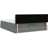 vidaXL Otomanski krevet s madracem tamnosivi 200x200 cm od tkanine | shoptok.hr