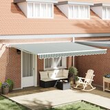 vidaXL Automatska uvlačiva tenda s LED zelenom i bijelom 450x300 cm, Zamjenski materijal za tenda za okvir 4,5x3 m zeleni i bijeli Cijene