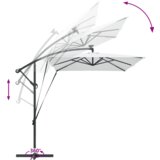 vidaXL Kantaliv dežnik z bananom Peščena 294 x 200 x 254 cm | Shoptok.si