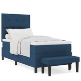  Postelja s škatlastim vzmetenjem z vzmetnico in klopjo modra 80x200 cm tkanina, (22082871) | Shoptok.si