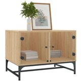  Stolić za kavu sa staklenim vratima boja hrasta 68 5x50x50 cm | shoptok.hr