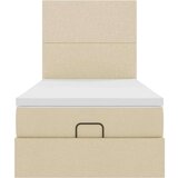 vidaXL Otomanski okvir kreveta s madraca krem 90x190cm od tkanine | shoptok.hr