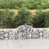  Obokana gabionska košara 3 kosi 200x50x60/80cm pocinkano železo | Shoptok.si
