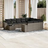 vidaXL 11-dijelni set vrtnih sofa od poliratana s jastucima sivi | shoptok.hr