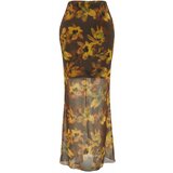 Trendyol Multi Color Floral Pattern Lined Tulle Skirt Cene