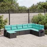  Vrtna garnitura - 8-dijelni set vrtnih sofa od poliratana s jastucima crni - Crna sa spremištem 8 | shoptok.hr