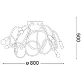 Ideal Lux luster na šipci multiflex 8xE14/28W/230V | Eponuda.com