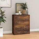 vidaXL Komoda s 4 ladice 60 x 30 5 x 71 cm boja dimljenog hrasta Cijene