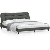 vidaXL Posteljni okvir z vzglavjem temno siv 160x200 cm blago | Shoptok.si