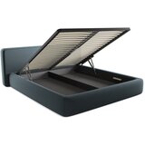 Makamii Plavi tapecirani bračni krevet s prostorom za odlaganje s podnicom 180x200 cm Kiana – | shoptok.hr