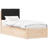 vidaXL krevetni okvir s tapiciranim uzglavljem crna 80 x 200 cm | shoptok.hr