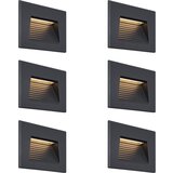 QAZQA Komplet 6 modernih vgradnih stenskih svetilk črne barve 11,5 cm vklj. LED IP65 - Trem | Shoptok.si
