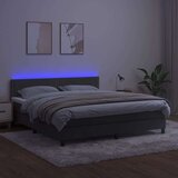  Krevet box spring s madracem LED tamnosivi 180x200 cm baršun | shoptok.hr