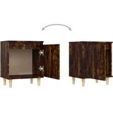  Noćni ormarić s drvenim nogama 2 kom dimljeni hrast 40x30x50 cm | Shoptok.si