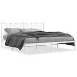 vidaXL Kovinski posteljni okvir z vzglavjem bel 183x213 cm | Shoptok.si