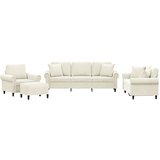  4-dijelni set sofa s jastucima krem baršunasti | shoptok.hr