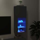 TV ormarići s LED svjetlima 2 kom crni 40,5x30x102 cm | shoptok.hr
