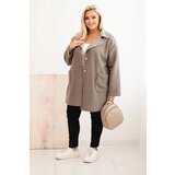Kesi Włoski Plus Size women's coat shearling with wool and pockets fango | Shoptok.si