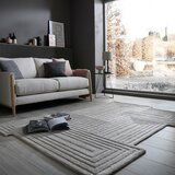 Flair Rugs Siva ročno tkana volnena preproga 120x170 cm Zen Rectangles – | Shoptok.si