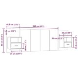  Posteljno vzglavje z omaricami betonsko siv konstruiran les, (20793838) | Shoptok.si