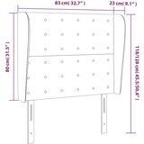  Uzglavlje s ušima sivo 83 x 23 x 118/128 cm od umjetne kože | shoptok.hr