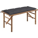 The Living Store Zložljiva vrtna klop z blazino 118 cm bambus - Vrtna Klop, (21472651) Cene