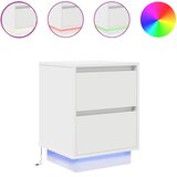  Noćni ormarići s LED svjetlima 2 kom bijeli 38x34x50 cm | shoptok.hr