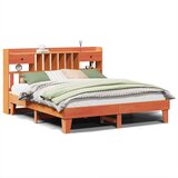  Posteljni okvir brez vzmetnice vošč. rjav 200x200 cm borovina, (21607218) | Shoptok.si