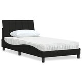 vidaXL Postelja z vzmetnico črna 100x200 cm blago Cene