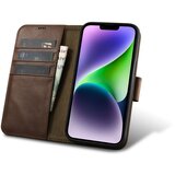 ICARER Usnjen preklopni ovitek 2v1 za iPhone 14 Plus Anti-RFID Oil Wax Wallet Case temno rjava, (21522002) Cene