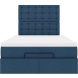 vidaXL Otomanski posteljni okvir z vzmetnico moder 120x190 cm blago, (21609681) | Shoptok.si