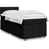 vidaXL Box spring postelja z vzmetnico črna 90x200 cm blago | Shoptok.si