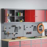 6-dijelni set ormar s alatima i panel za pribor zidna montaža crveni metal | shoptok.hr