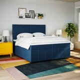  Krevet s oprugama i madracem plavi 200 x 200 cm od tkanine | shoptok.hr
