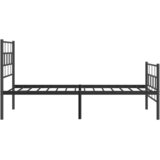 Metalni okvir kreveta uzglavlje i podnožje crni 107x203 cm | shoptok.hr