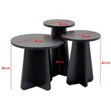 Hanah home lume - wood black wooden black nesting table (3 pieces) | ePonuda.com