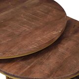  Stolovi za kavu na sklapanje 2 pcs Masivno drvo manga i čelik | shoptok.hr