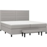  Box spring postelja z vzmetnico svetlo siva 200x200 cm blago, (20898907) | Shoptok.si