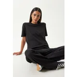 Happiness İstanbul Women's Black T-Shirt Tracksuit