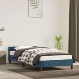 The Living Store Posteljni okvir z vzglavjem temno moder 90x200 cm žamet - Posteljni Okvir Z Vzglavjem, (21489704) | Shoptok.si