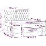  s oprugama i madracem crni 160x200 cm od tkanine | shoptok.hr