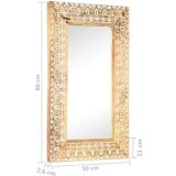 vidaXL Ročno izrezljano ogledalo 80x50x2,6 cm trden mangov les | Shoptok.si