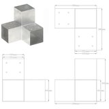 Spojnik za stupove u Y-obliku od pocinčanog metala 101 x 101 mm | shoptok.hr