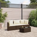 vidaXL 4-dijelni set vrtnih sofa od poliratana s jastucima smeđi | shoptok.hr