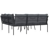  Set vrtnih sofa s jastucima crni od čelika i tekstilena | Eponuda.com