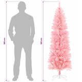  Umjetno vitko božićno drvce 180 cm PVC i čelik Ružičasta Slike