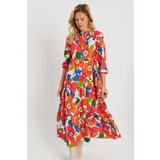 Cool & Sexy Women's Patterned Loose Maxi Dress Orange | Shoptok.si