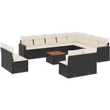  13-dijelni set vrtnih sofa s jastucima poliratan crni | shoptok.hr
